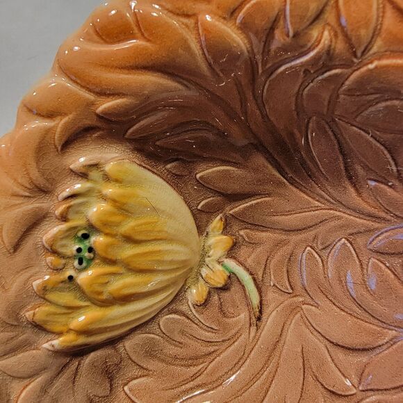 Staffordshire Floral Hand Painted 3 Section Serving Dish Ceramic England - Picture 7 of 9